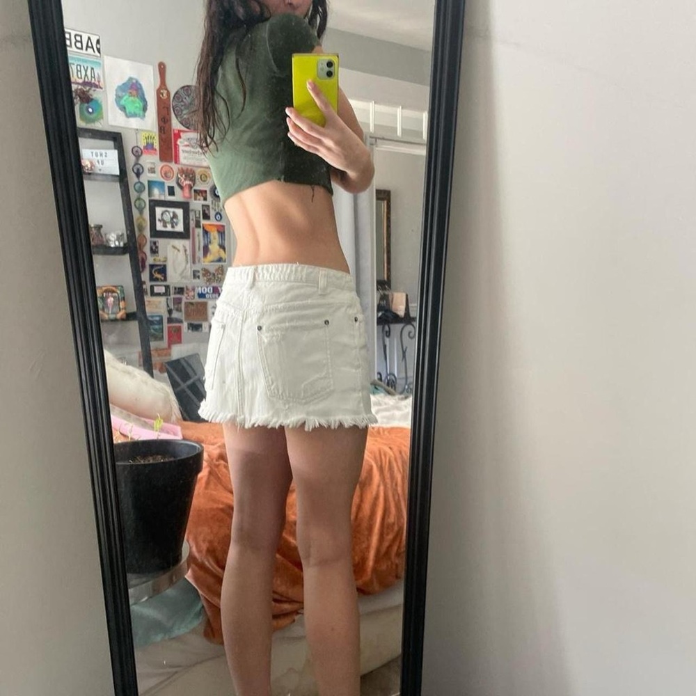 Free People White Micro Mini Skirt